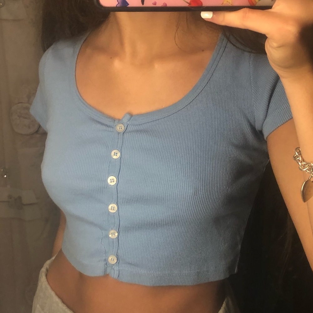 baby blue brandy melville top